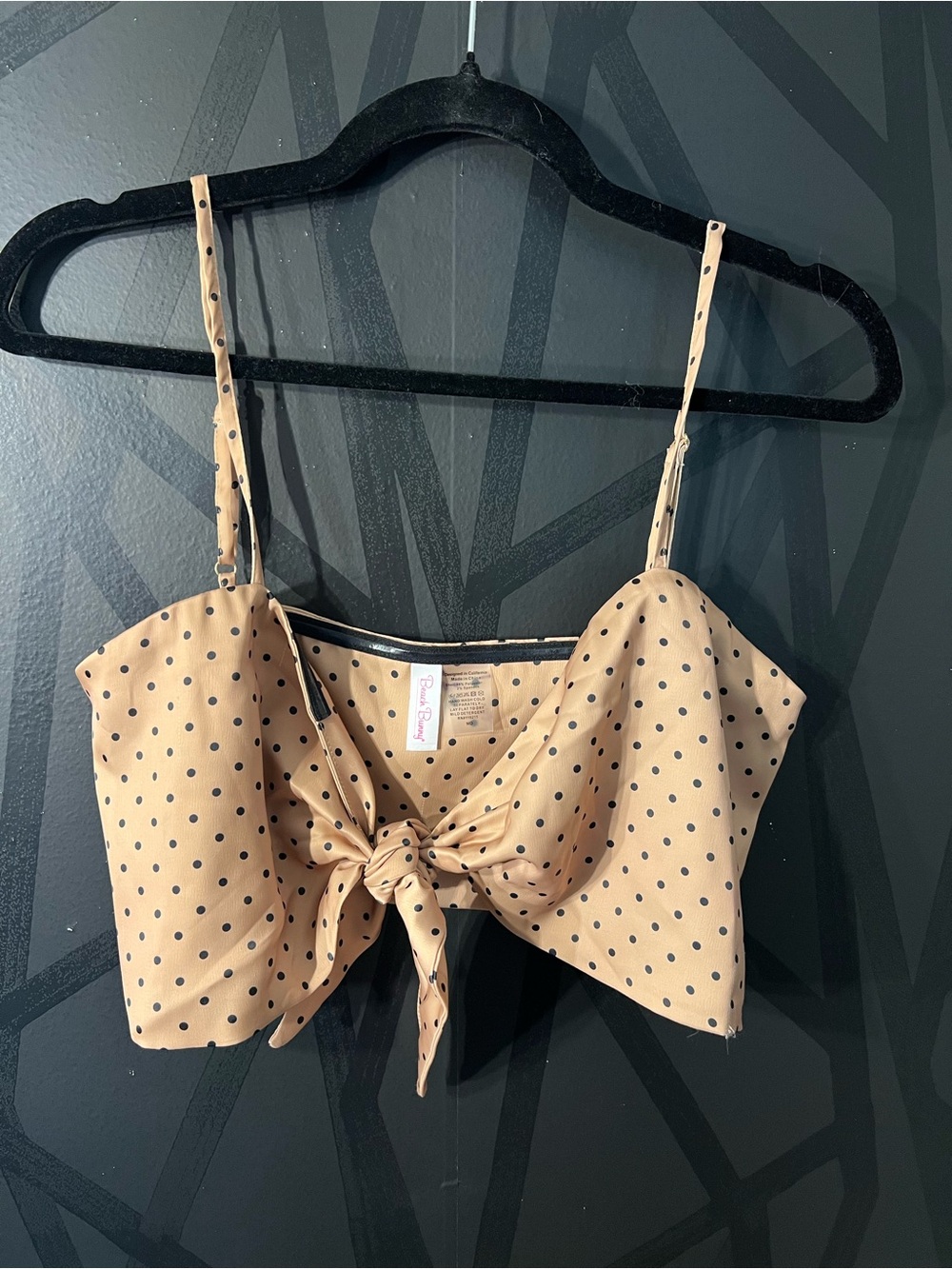 Beach Bunny polka-dot tie front crop top /cover up